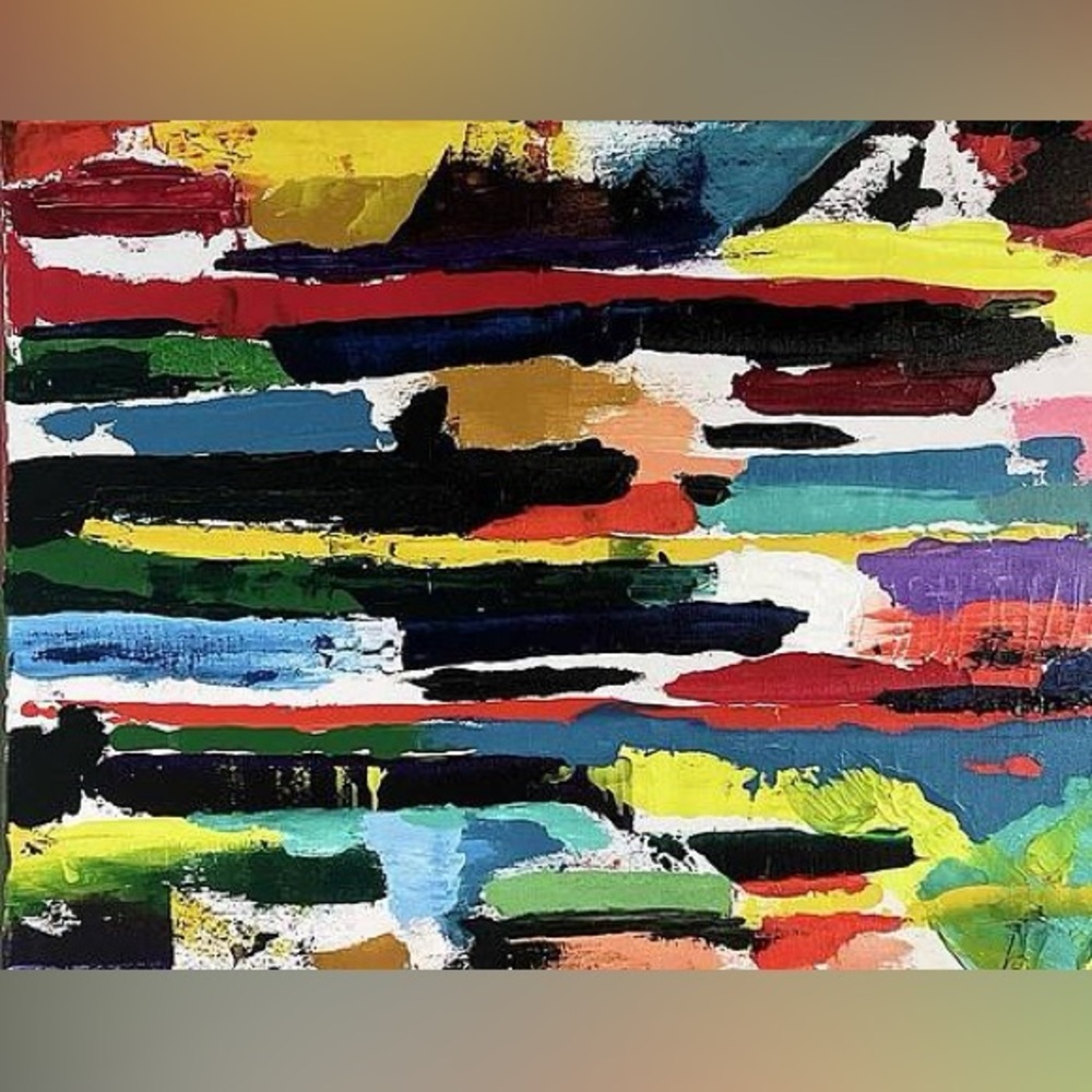 Handcrafted Abstract Smear Art made with palette knife